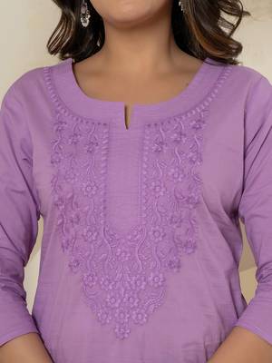  lavender chikankari straight kurta 4