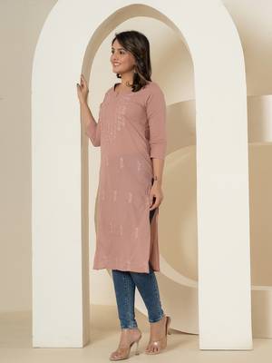  purple chikankari straight kurta 2
