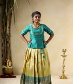 yellow waves kids pattu pavadai