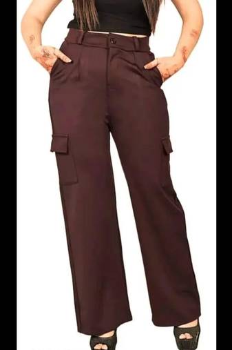 Pavonine tan color cotrise fabric with 4 pockets cargo/trousers for girls & women