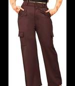 Pavonine tan color cotrise fabric with 4 pockets cargo/trousers for girls & women