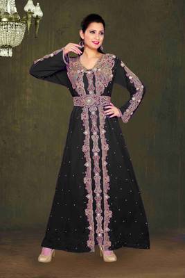 Black color Full Sleeves Handmade Moroccan Kaftan 1