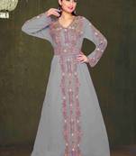 Grey color Full Sleeves Handmade Moroccan Kaftan.