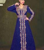 Navy Blue color luxurious Full Sleeves Handmade Moroccan Kaftan.