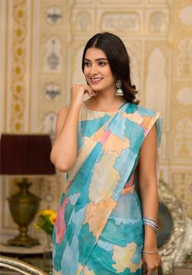 Rama Green Gorgeous Ready to Wear Without Blouse 4