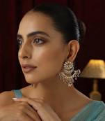 Multicolour polki chandbali earrings