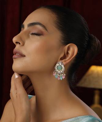 Multicolour polki dangler earrings 5