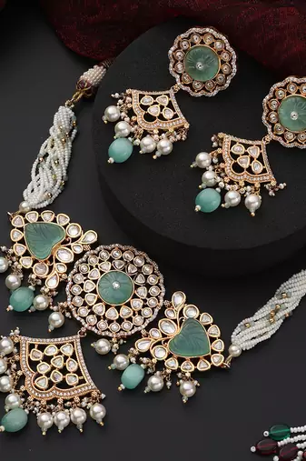 Mint polki choker necklace set