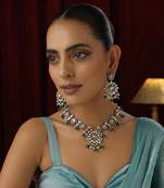 Green polki necklace set