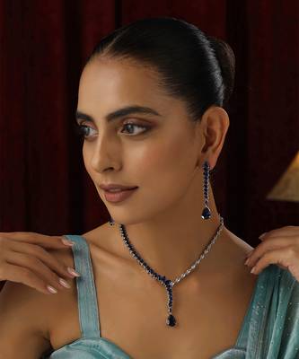 Blue zirconia necklace set 1