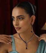 Blue zirconia necklace set