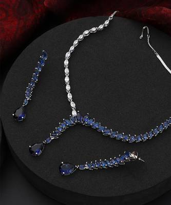 Blue zirconia necklace set 2
