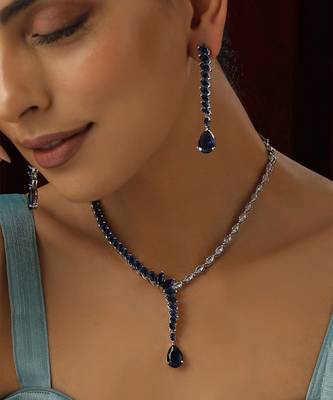 Blue zirconia necklace set 3