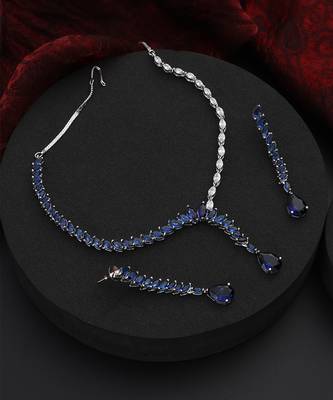 Blue zirconia necklace set 4