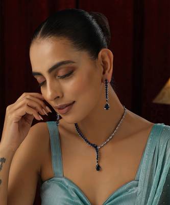 Blue zirconia necklace set 5