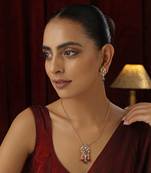 Multicolour polki pendant necklace set