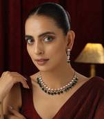 Green polki necklace set