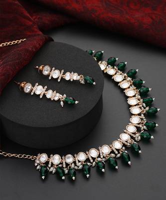 Green polki necklace set 2