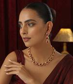 Red kundan necklace set