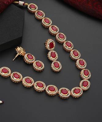 Red kundan necklace set 3