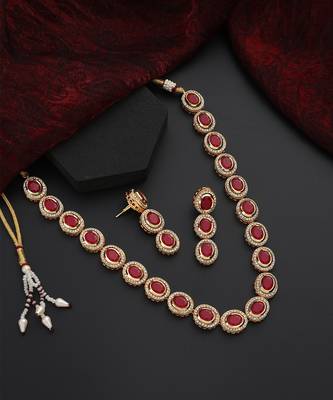 Red kundan necklace set 5