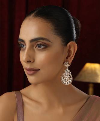 Gold polki dangler earrings 1