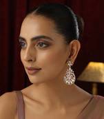 Gold polki dangler earrings