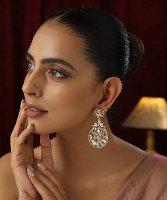 Gold polki dangler earrings 5