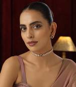 Green polki choker necklace set