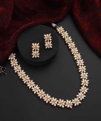 Gold polki long necklace set 5