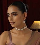 Rose gold polki choker necklace set