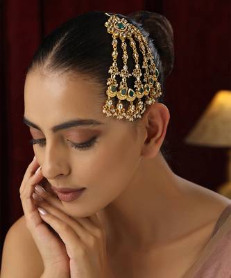 Green kundan passa tikka 1