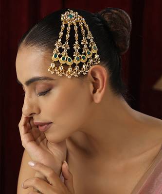 Green kundan passa tikka 2
