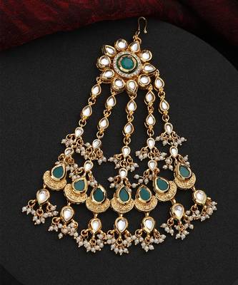 Green kundan passa tikka 3