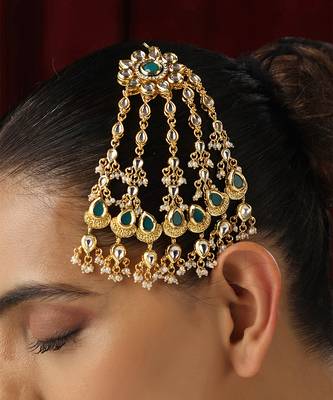 Green kundan passa tikka 4