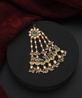 Green kundan passa tikka 5