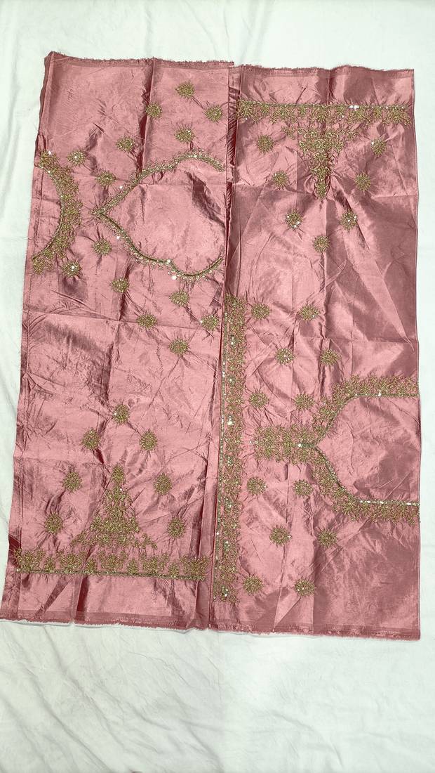 Pink Satin Sequence Work Semi-Stitched Lehenga Choli with Net Dupatta For Women