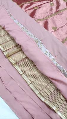 Trendmalls Pink Satin Sequence Work Semi-Stitched Lehenga Choli with Net Dupatta For Women 11