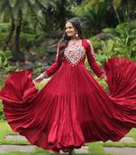 Navratri special embroidered stylish neck gown for women