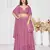 Dusty Pink Georgette Sequence Embroidery Work Heavy Looks Bridal Lehenga For Ceremonial Looks