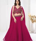 Pink Georgette Embroidery With Hand Work Heavy Graceful Looks Beautiful Wedding Ceremony Lehenga Choli