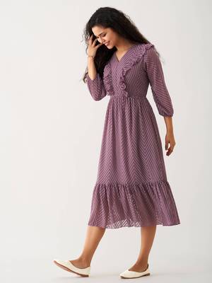 Trendmalls Women's Purple Western Wear Dress for women 4