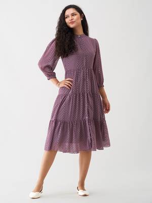 Trendmalls Women's Purple Western Wear Dress for women 5