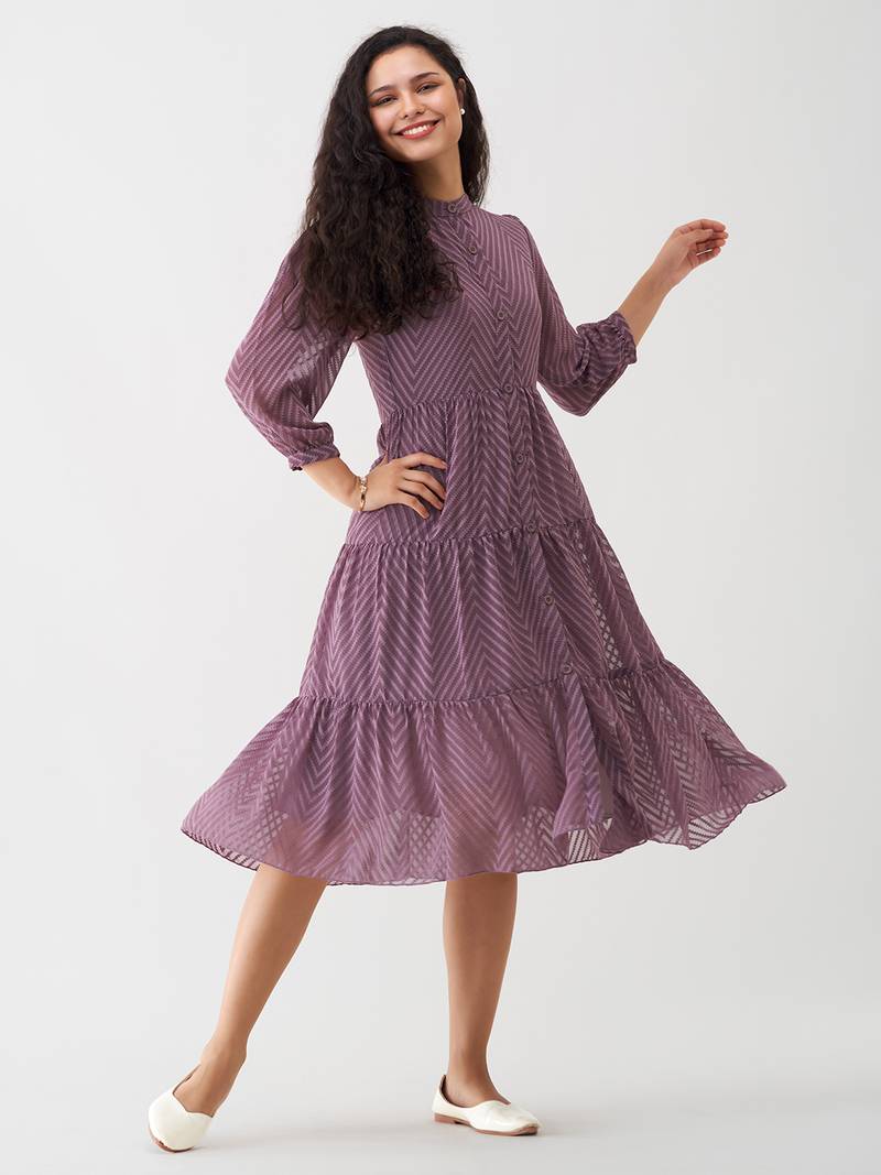 Women's Purple Western Wear Dress for women