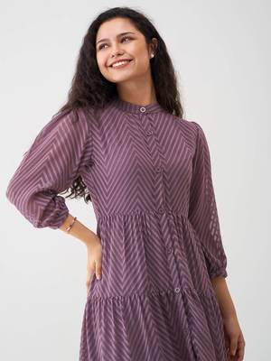 Trendmalls Women's Purple Western Wear Dress for women 8