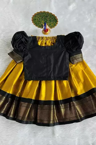 Baby girl art silk readymade lehenga choli and dupatta set