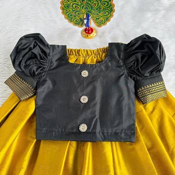 Baby girl art silk readymade lehenga choli and dupatta set 3
