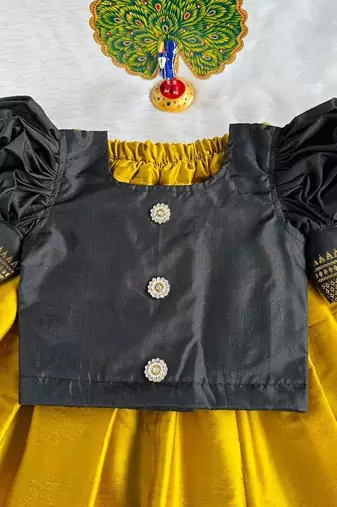 Baby girl art silk readymade lehenga choli and dupatta set