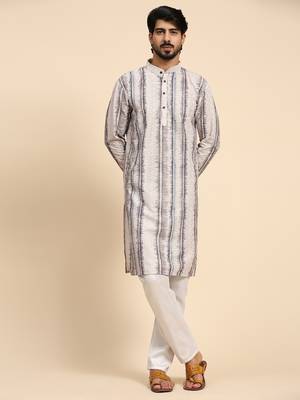 Grey color viscose cotton digital print kurta  1