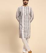 Grey color viscose cotton digital print kurta 